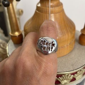 New Stainless Steel ROCK ON ! Ring size 10 unique one of a kind